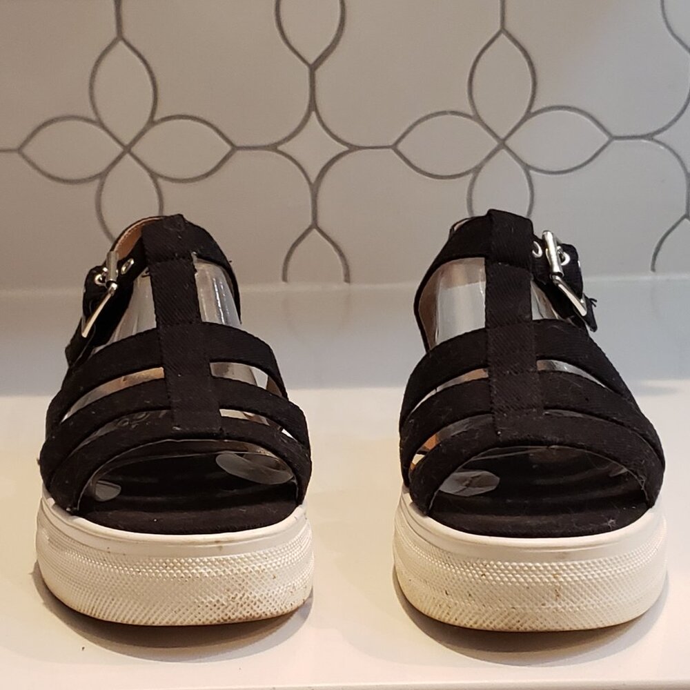 Kensie Rexton Black Open Toe Platform Sandal